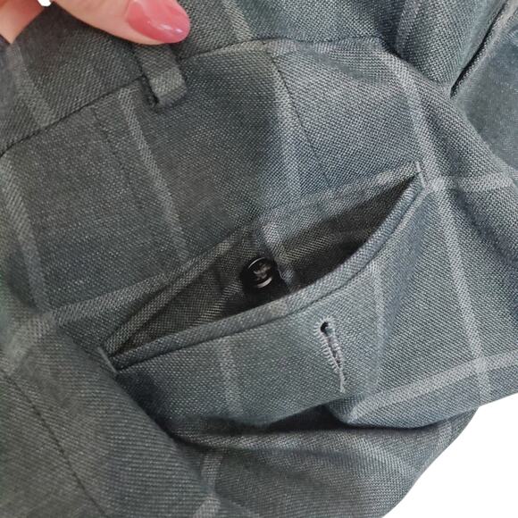 Sean John | 42x32 Green Plaid Preppy Trouser Slacks Pants - Picture 4 of 8